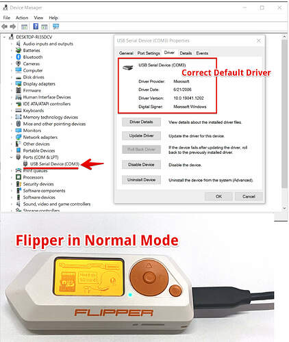 Flipper Zero Correct COM port driver